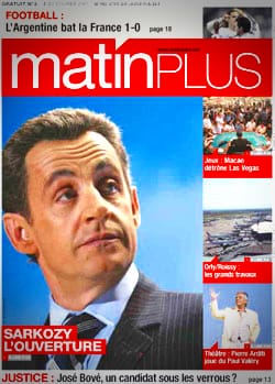 Sarkozy en une