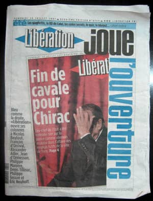 la une de Libération du 20 juillet 2007